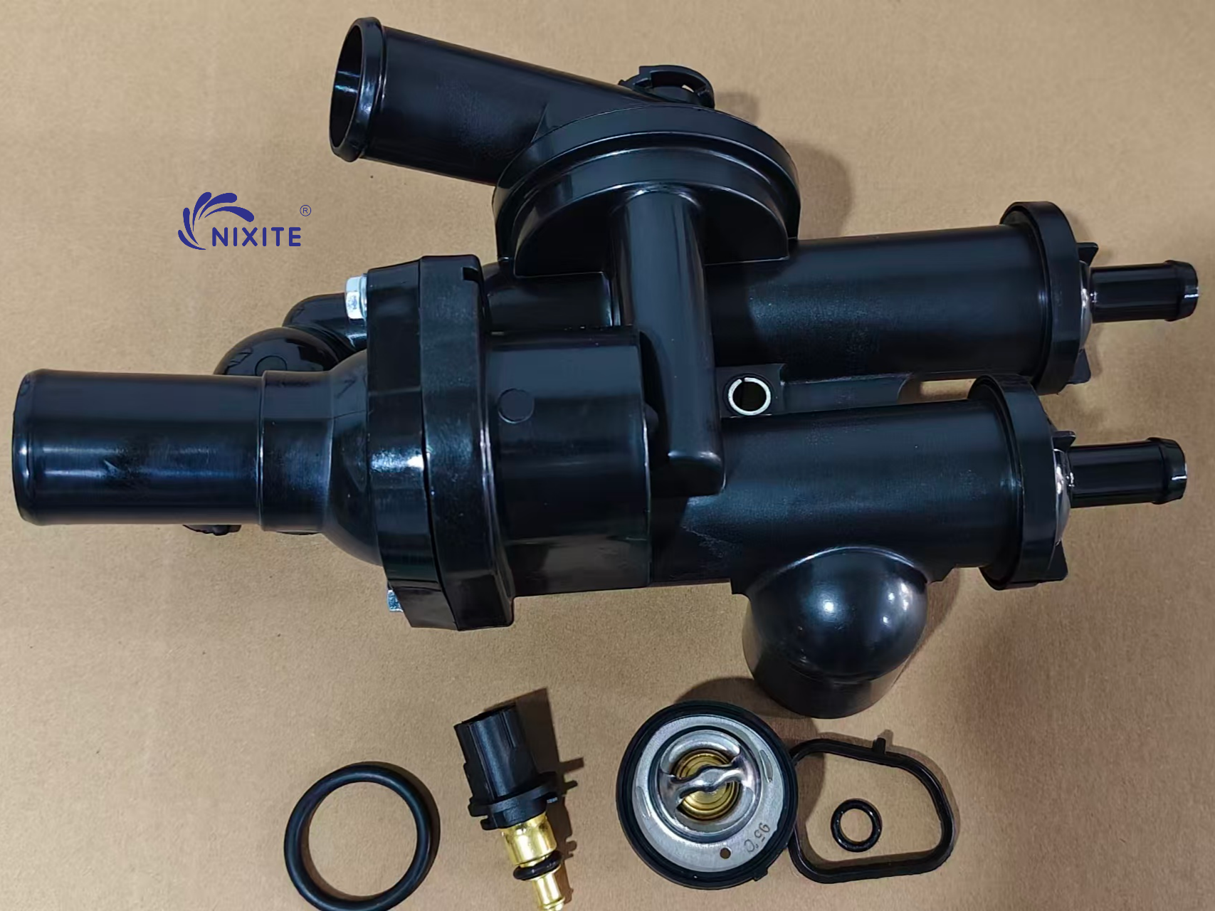 4884571AB, 4884873AA, 55111017AC, 55111016AD Engine Coolant Thermostat Housing Assembly